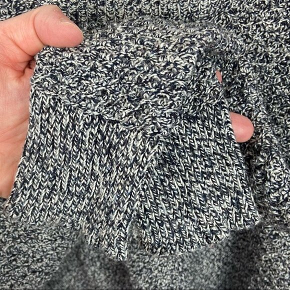 Madewell Landmark Texture Knit Sweater Marled Black Size XS Crew Neck Zipper Top - Picture 9 of 12